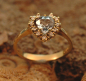 Preview: Aquamarin Ring mit Brill. 585 GG